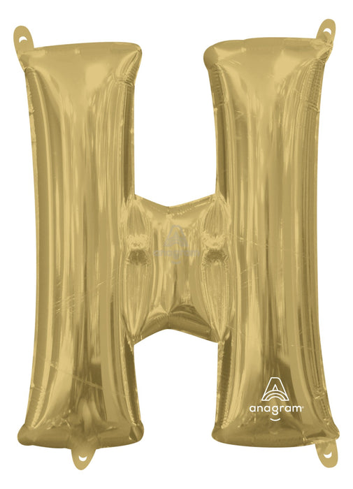 Letter H White Gold Air Filled Balloon