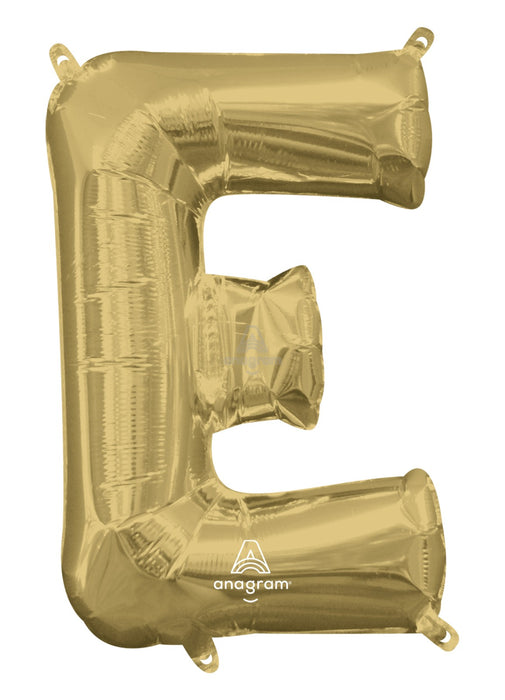 Letter E White Gold Air Filled Balloon