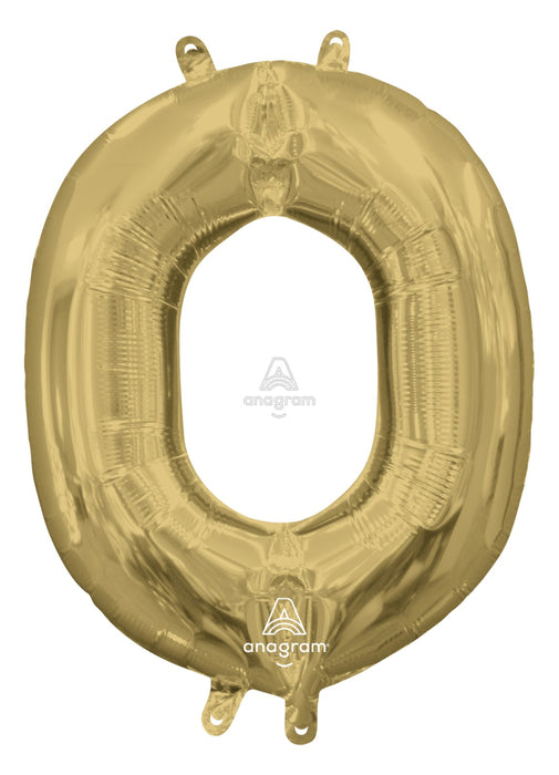 Letter O White Gold Air Filled Balloon