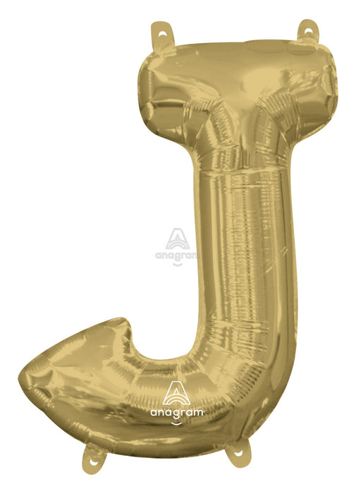 Letter J White Gold Air Filled Balloon