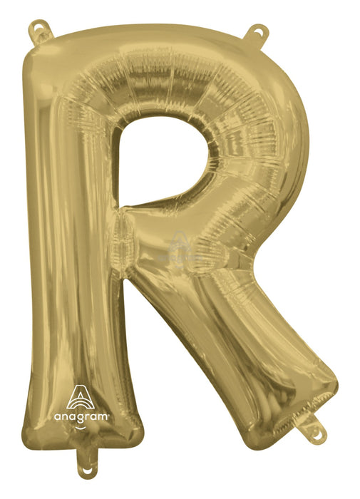 Letter R White Gold Air Filled Balloon