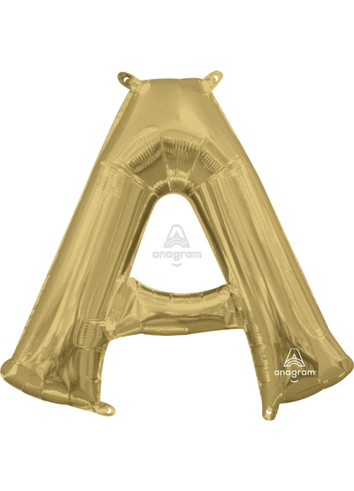 Letter A White Gold Air Filled Balloon