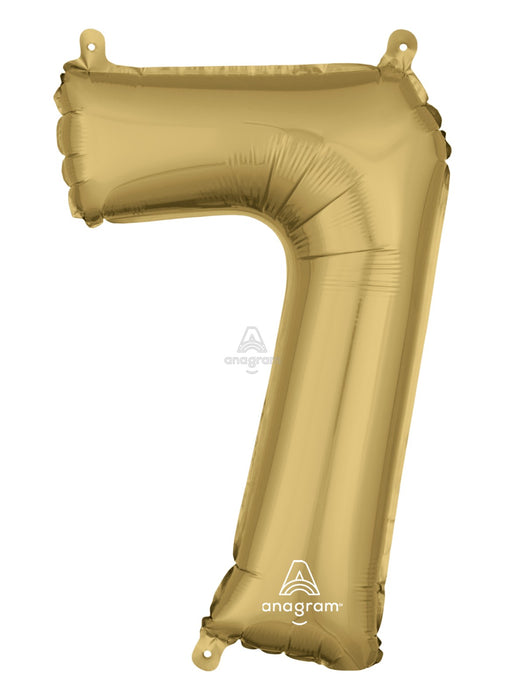 Number 7 White Gold Air Filled Balloon