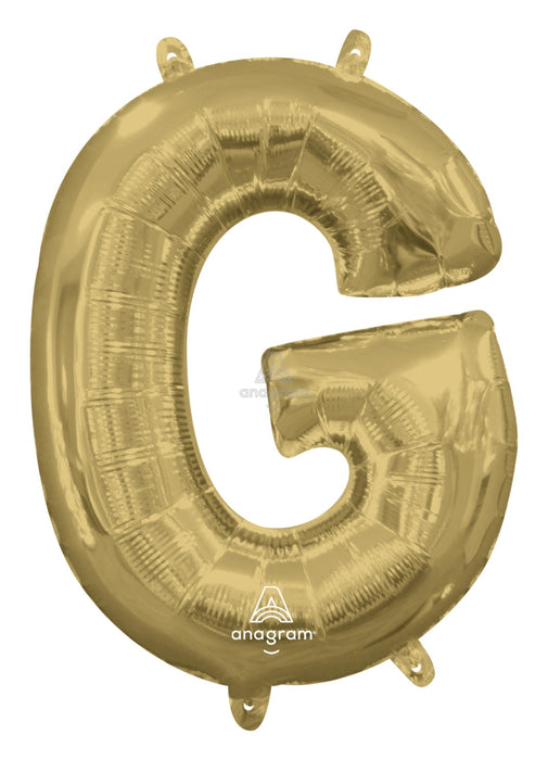 Letter G White Gold Air Filled Balloon