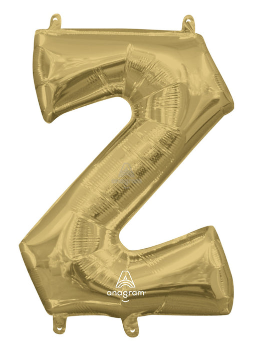 Letter Z White Gold Air Filled Balloon