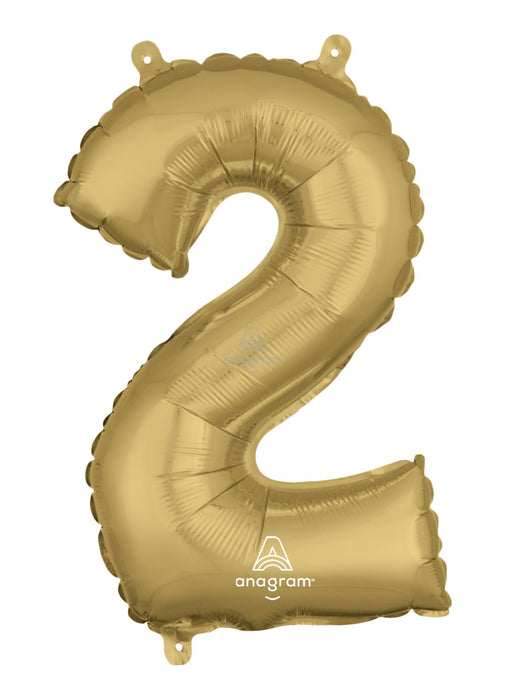 Number 2 White Gold Air Filled Balloon