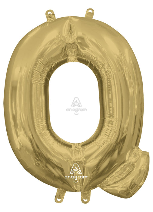 Letter Q White Gold Air Filled Balloon
