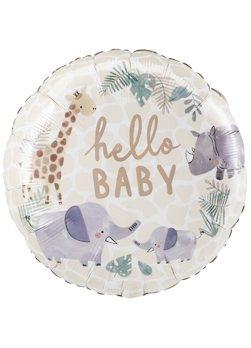 Hello Baby Jungle Foil Balloon