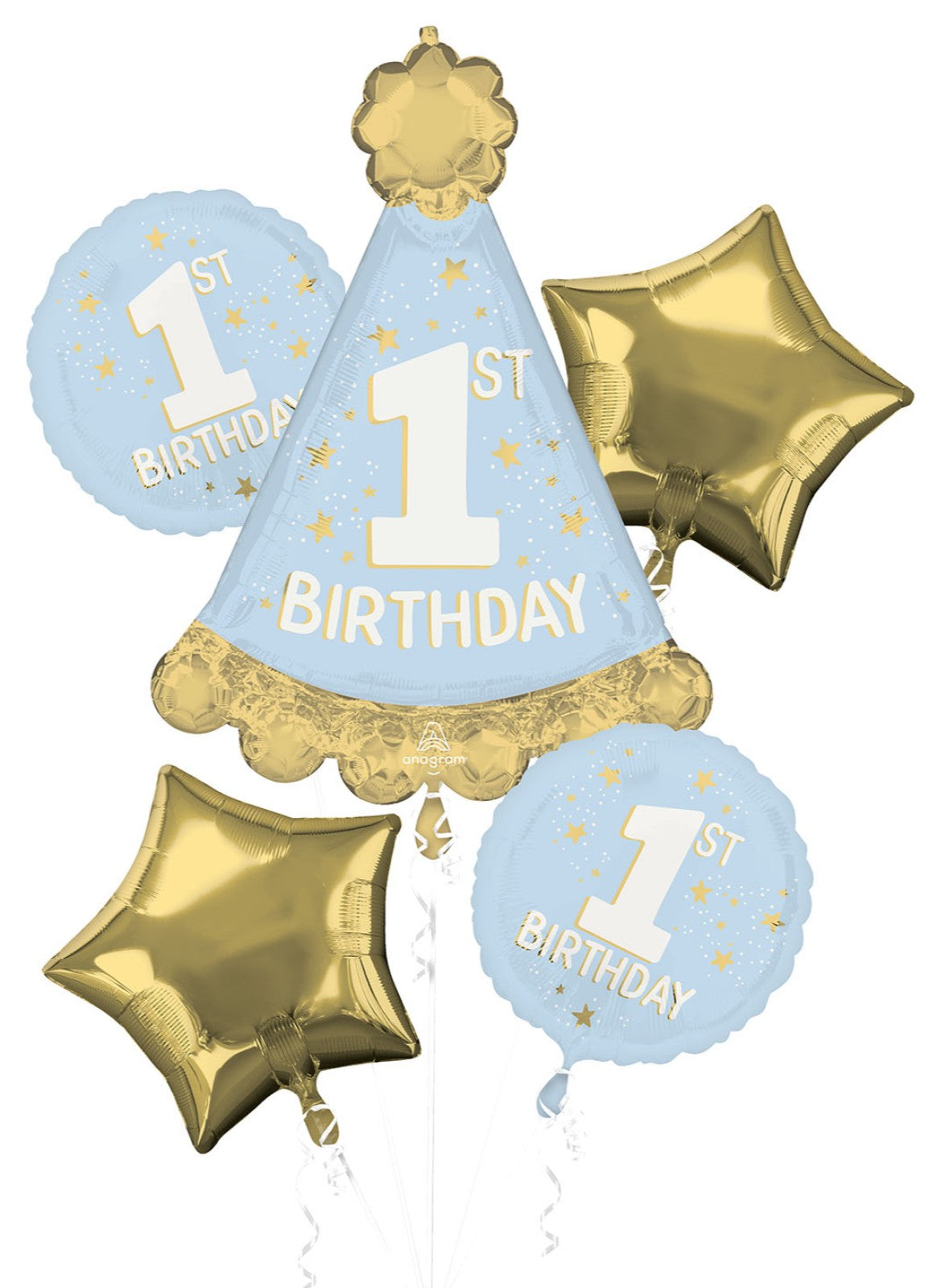 1st Birthday Blue Balloon Bouquet Party Britain 1st-birthday-blue-balloon-bouquet-party-britain