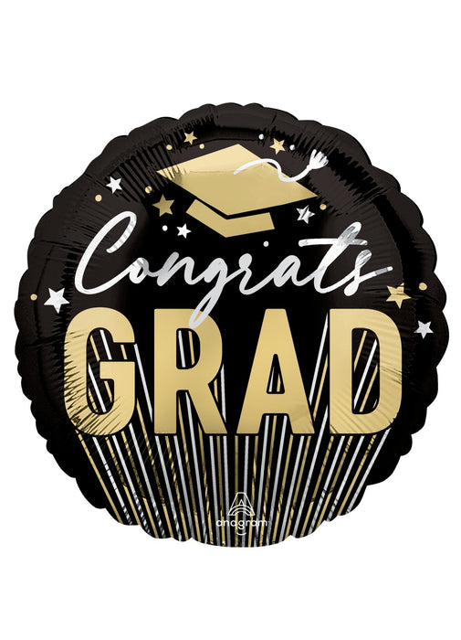 Congrats Grad Stripes Foil Balloon