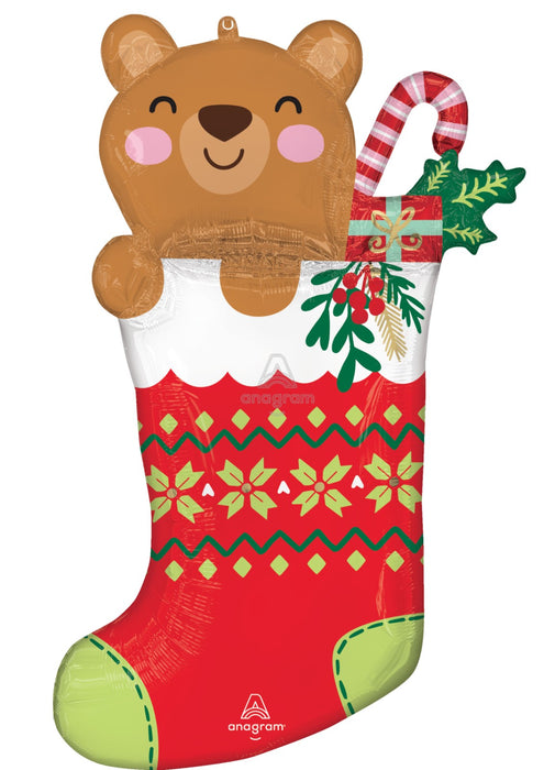 Beary Christmas Stocking Large Balloon