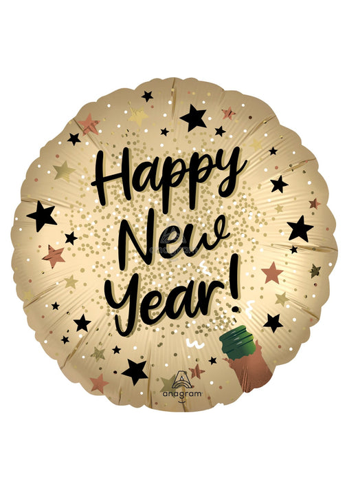 Satin Natural Happy New Year Foil Balloon