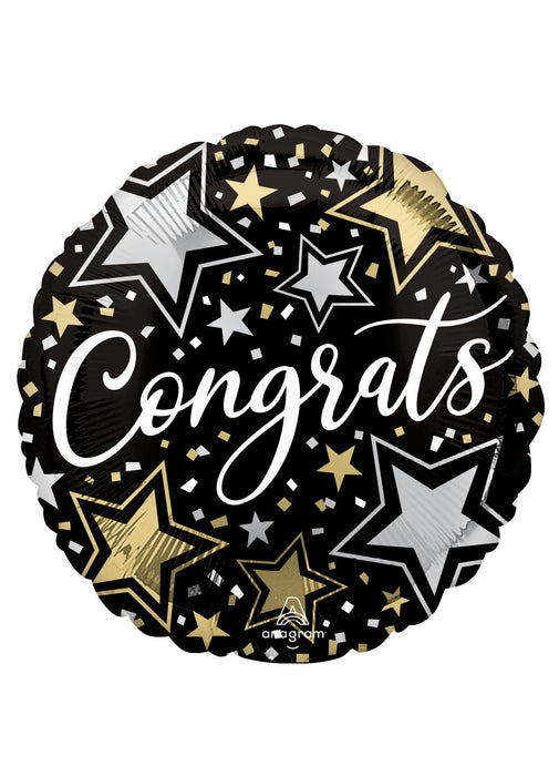 Congrats Black Foil Balloon