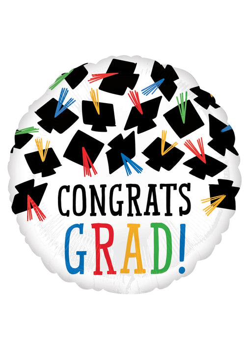 Hats Off Congrats Grad Foil Balloon