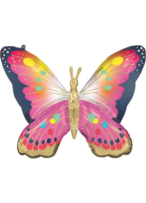 Pink Butterfly Large Foil Balloon