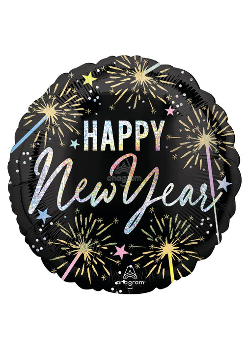 Holographic Happy New Year Foil Balloon