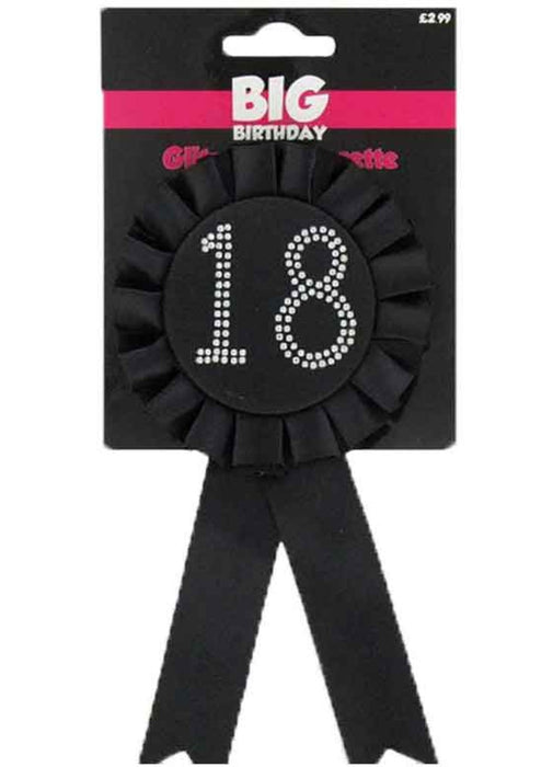 Black Glitzy 18th Rosette
