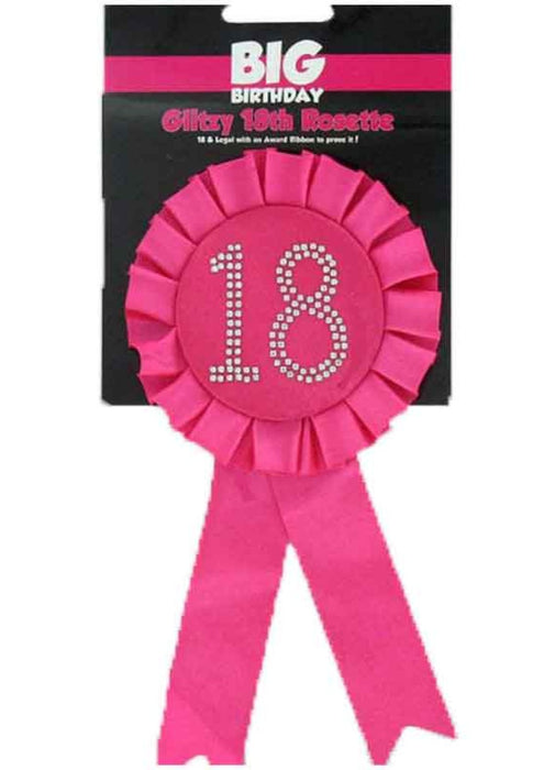 Hot Pink Glitzy 18th Rosette