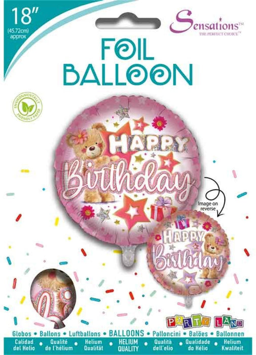 Happy Birthday Teddy Foil Balloon