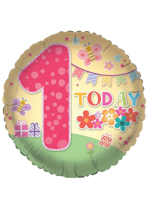 Age 1 Girl Foil Balloon