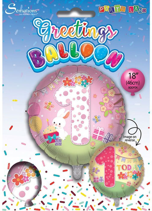 Age 1 Girl Foil Balloon