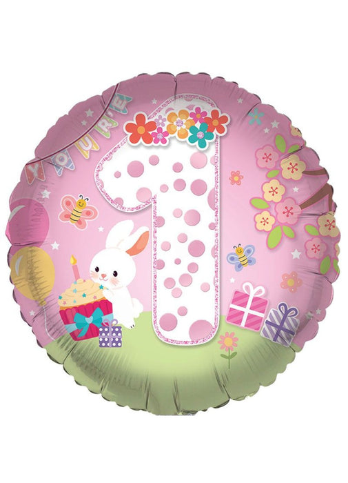 Age 1 Girl Foil Balloon