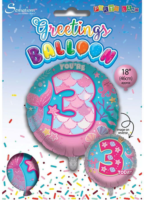 Age 3 Girl Foil Balloon