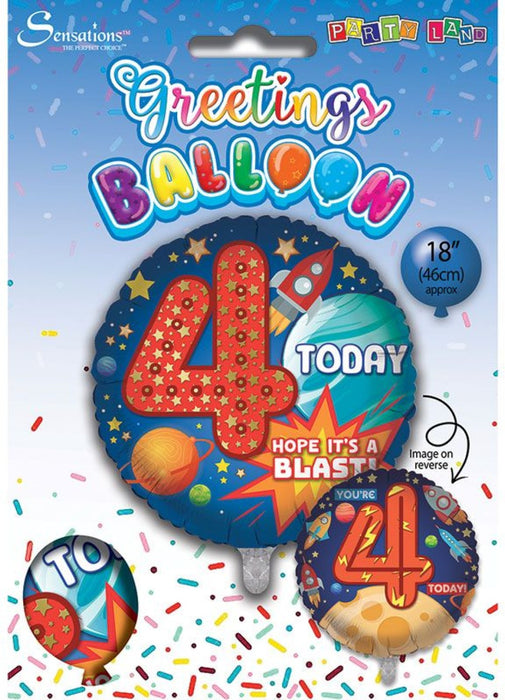 Age 4 Boy Foil Balloon