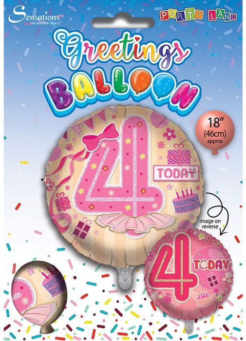 Age 4 Girl Foil Balloon