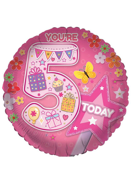 Age 5 Girl Foil Balloon