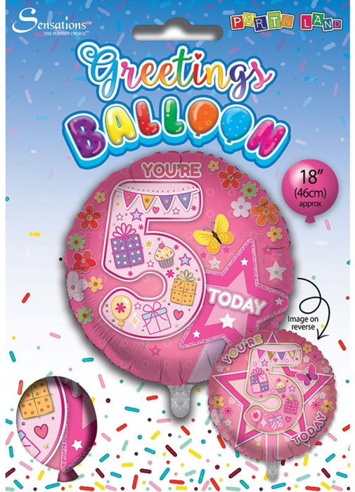 Age 5 Girl Foil Balloon