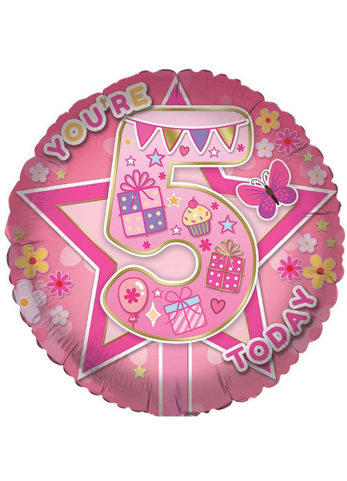 Age 5 Girl Foil Balloon