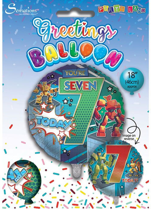 Age 7 Boy Foil Balloon