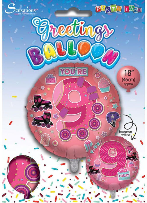 Age 9 Girl Foil Balloon