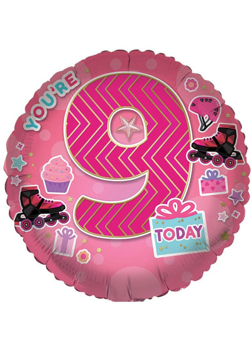 Age 9 Girl Foil Balloon