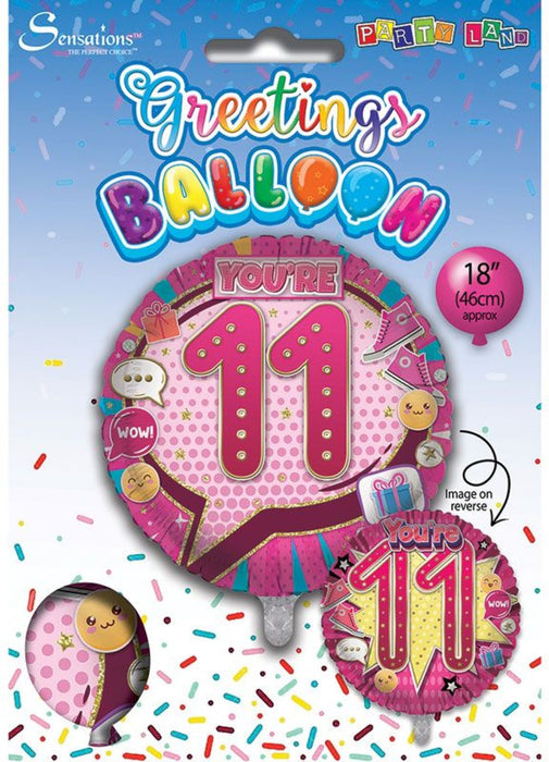 Age 11 Girl Foil Balloon