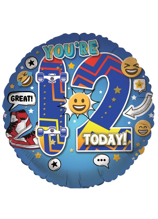 Age 12 Boy Foil Balloon