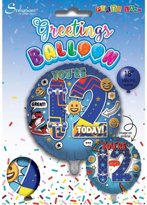 Age 12 Boy Foil Balloon