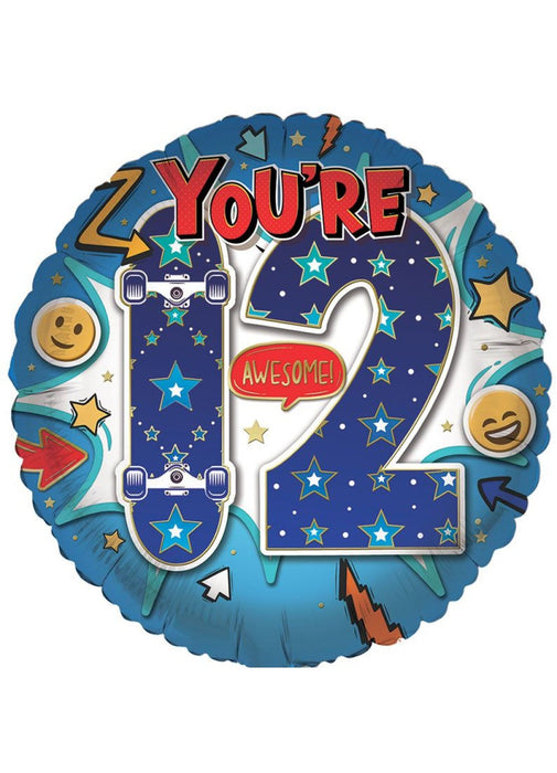 Age 12 Boy Foil Balloon