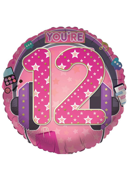 Age 12 Girl Foil Balloon