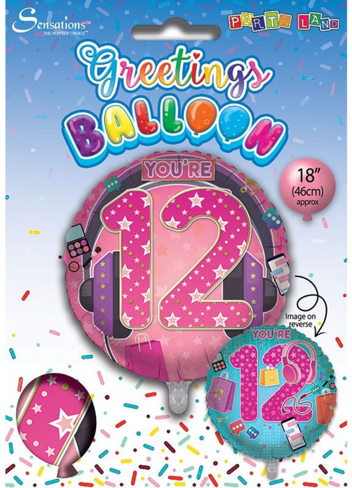 Age 12 Girl Foil Balloon