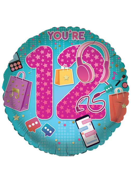 Age 12 Girl Foil Balloon