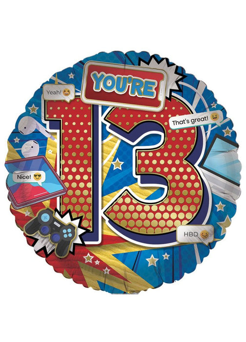 Age 13 Boy Foil Balloon