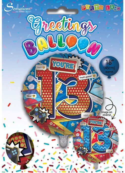 Age 13 Boy Foil Balloon