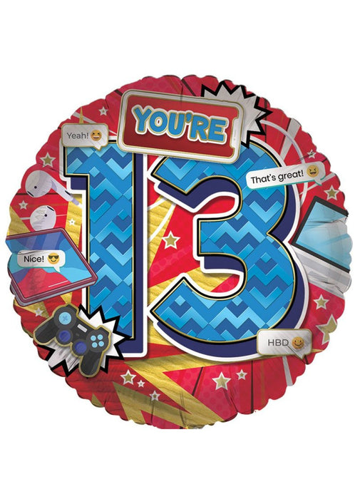 Age 13 Boy Foil Balloon