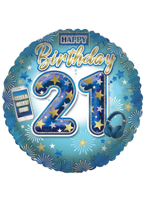 Age 21 Boy Foil Balloon
