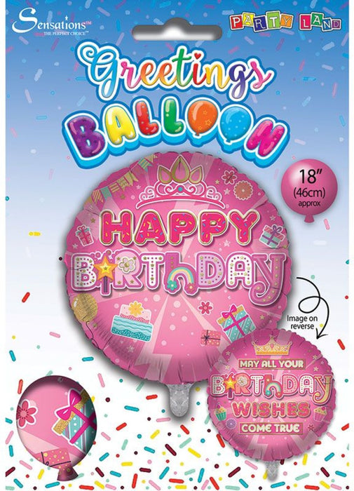 Pink Birthday Wishes Foil Balloon