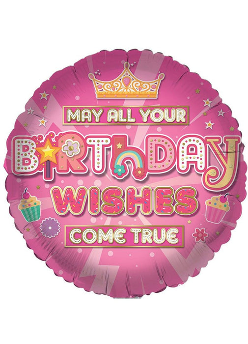 Pink Birthday Wishes Foil Balloon
