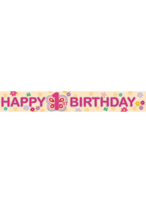 Age 1 Girl Foil Banner