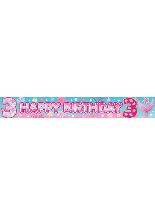 Age 3 Girl Foil Banner